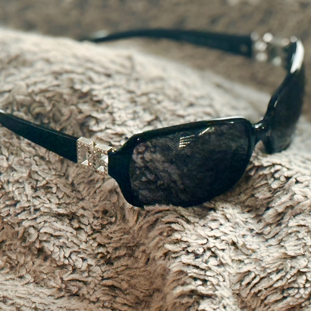 Vintage Dolce & Gabbana Black Sunglasses with Rhinestone DG Monogram